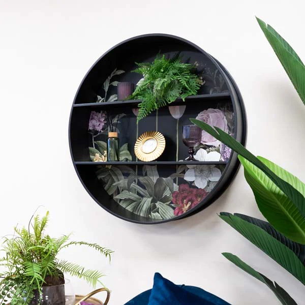 Large Metal Wall Unit with Shelves Black - Image 3