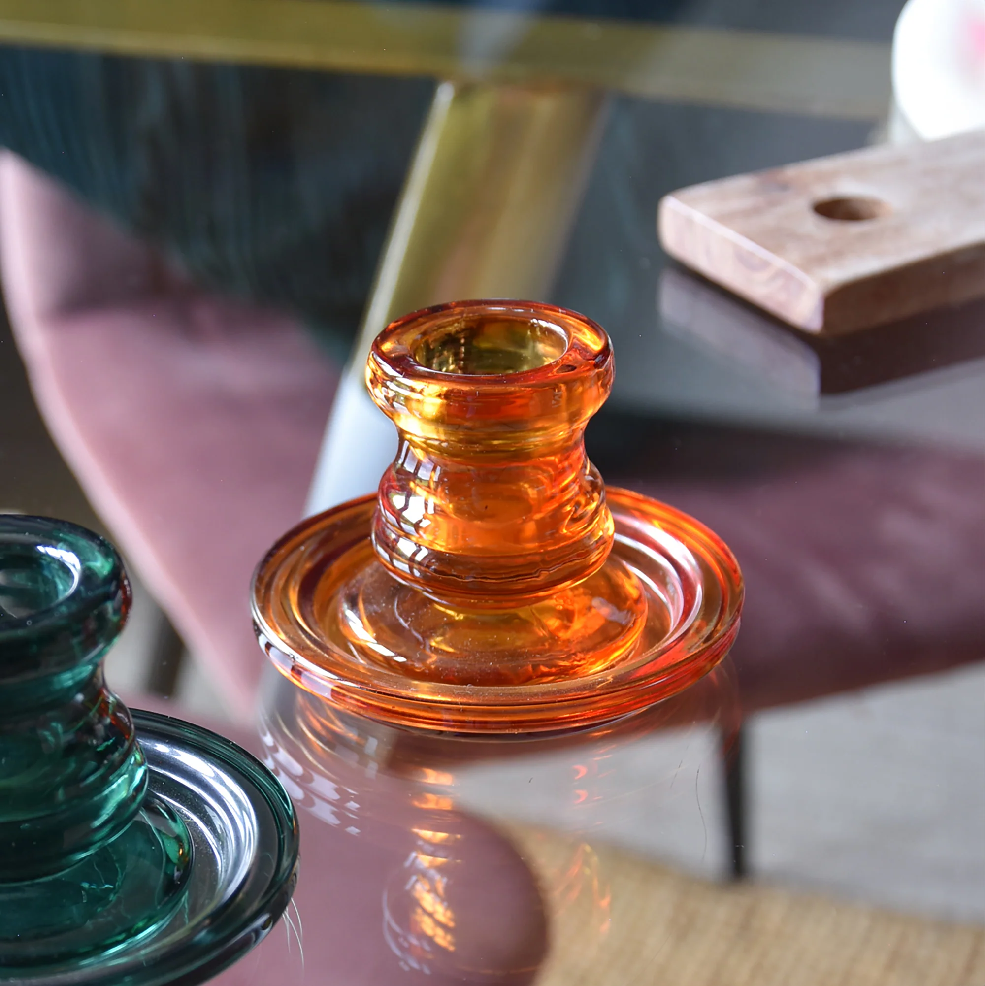Large Orange Candlestick