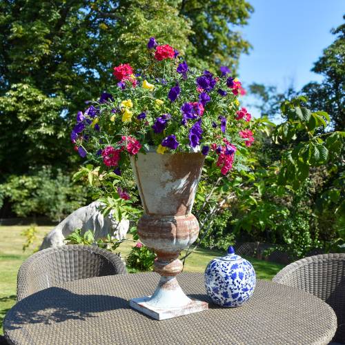 Large Oxidised-Metal Effect Rustic Planter