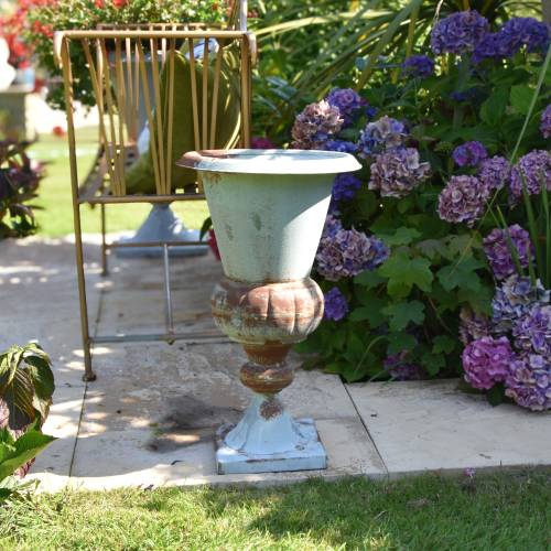 Large Oxidised-Metal Effect Rustic Planter - Image 5