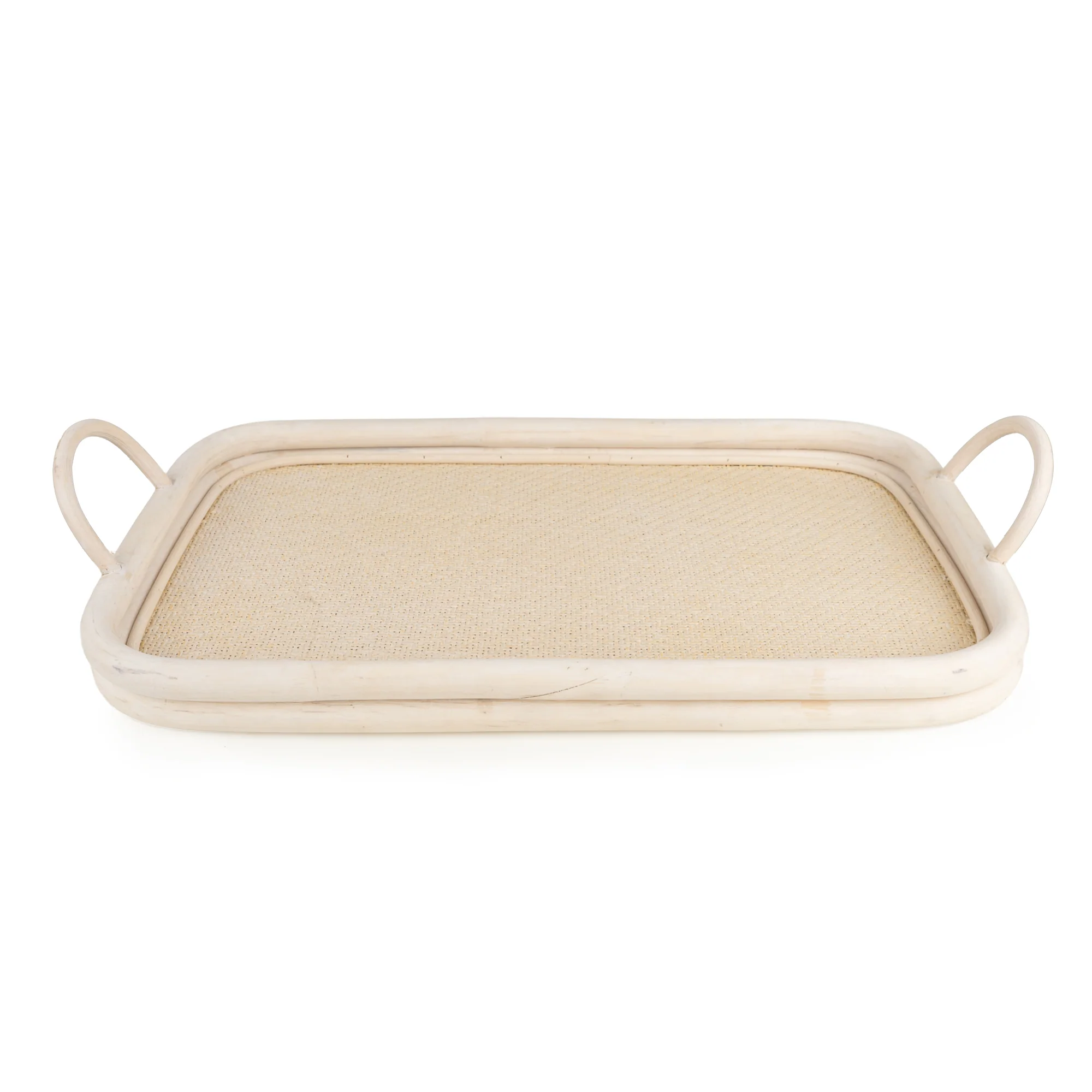 Large Rattan Tray with Handles - Image 3