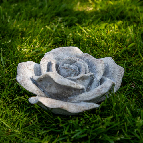 Large Resin Stone Rose Ornament