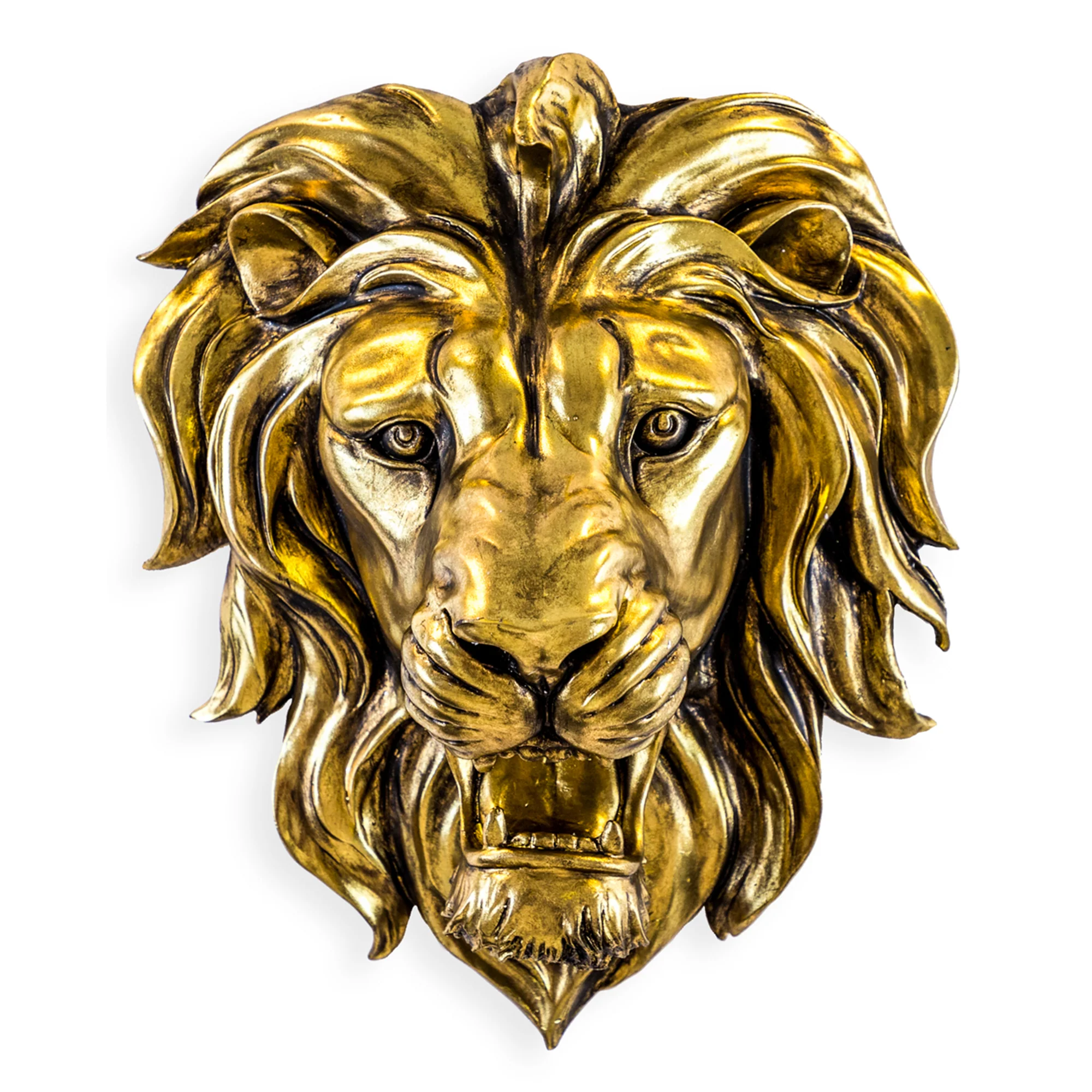 Majestic Gold Roaring Lion Wall Sculpture - Image 5