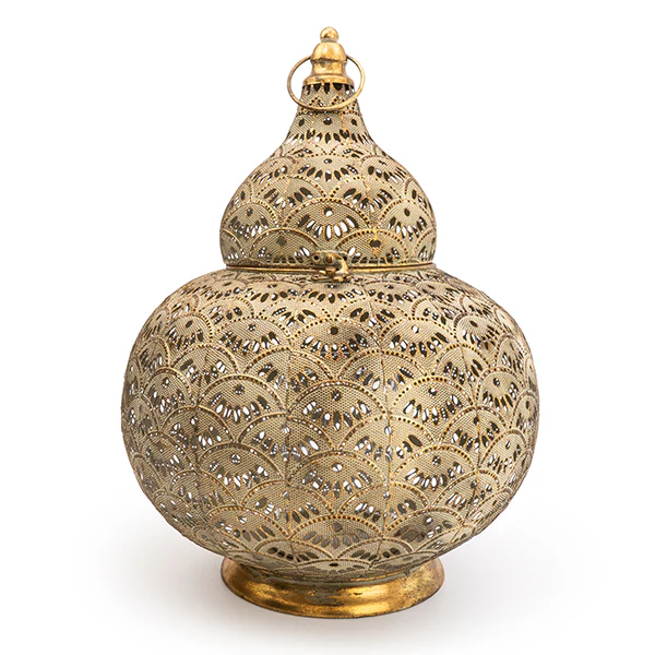 Exquisite Large Gold Lantern with Intricate Detailing - Image 6