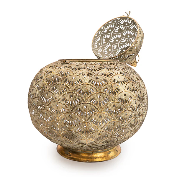 Exquisite Large Gold Lantern with Intricate Detailing - Image 7