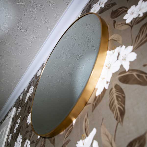 Large 80CM Round Mirror with Gold Metal Frame - Image 9