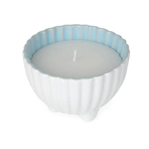 Large Shell Candle in a Reactive Glaze Pot - Image 5
