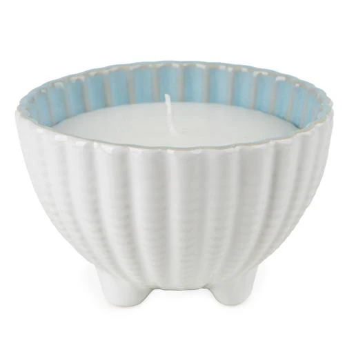 Large Shell Candle in a Reactive Glaze Pot - Image 6