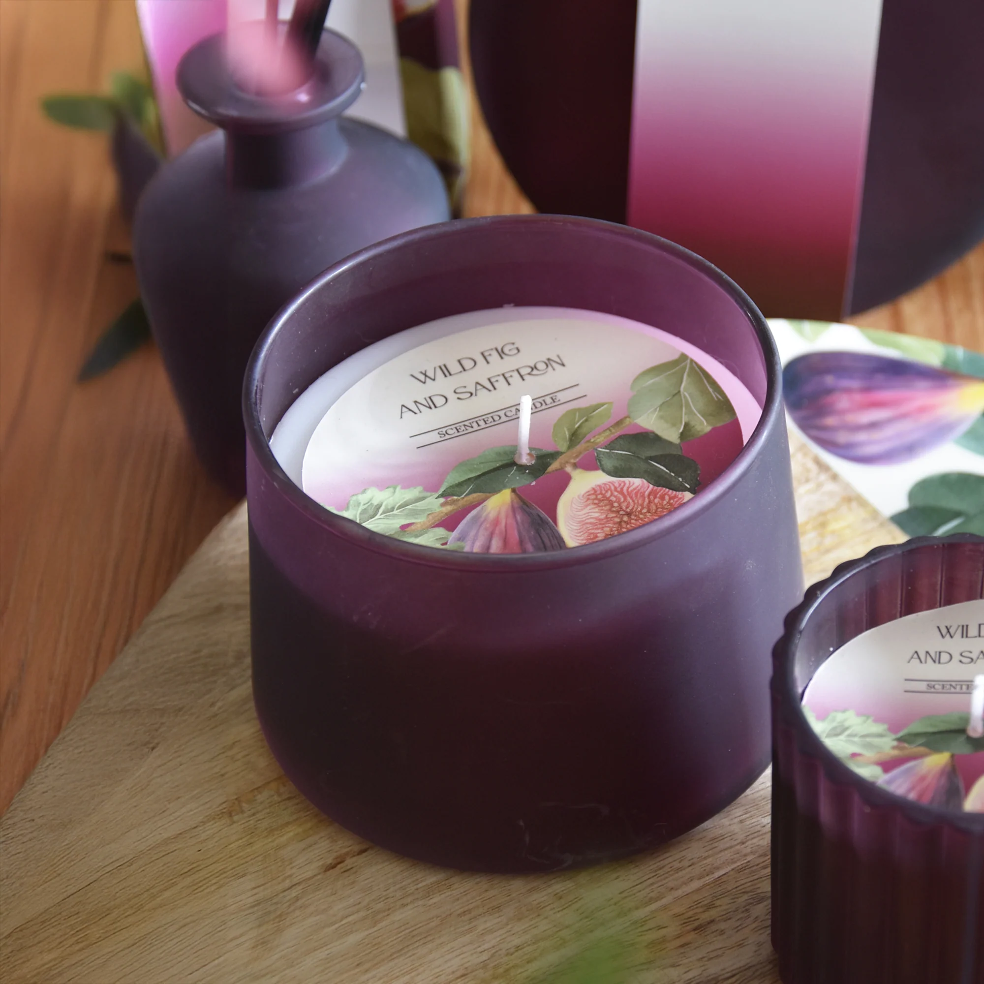 Large Tapered Candle - Figs and Frosted Plum - Image 3