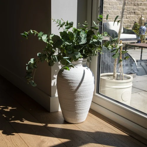 Large Traditional White Vase - Image 2