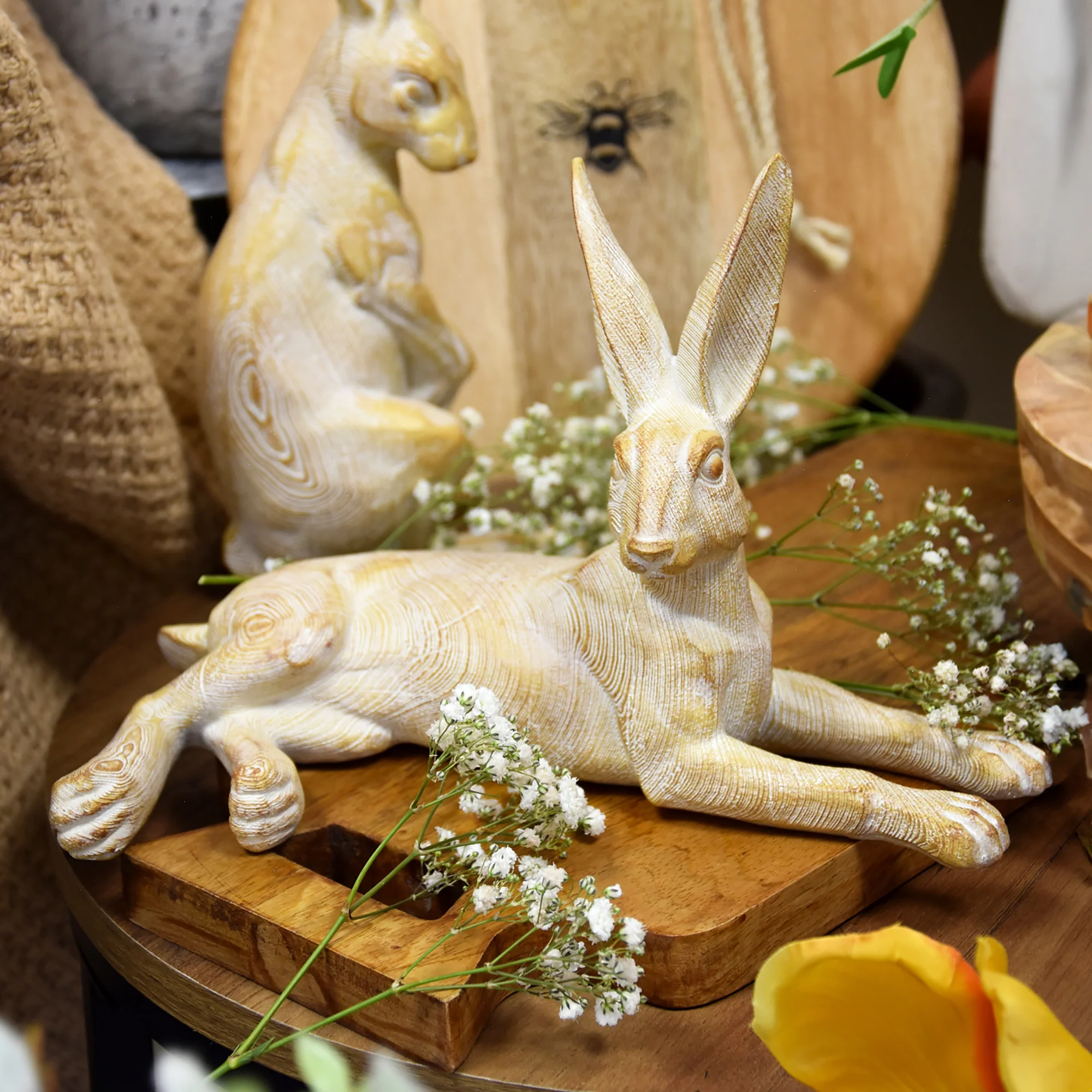 Laying Resin Rabbit - 25.5cm