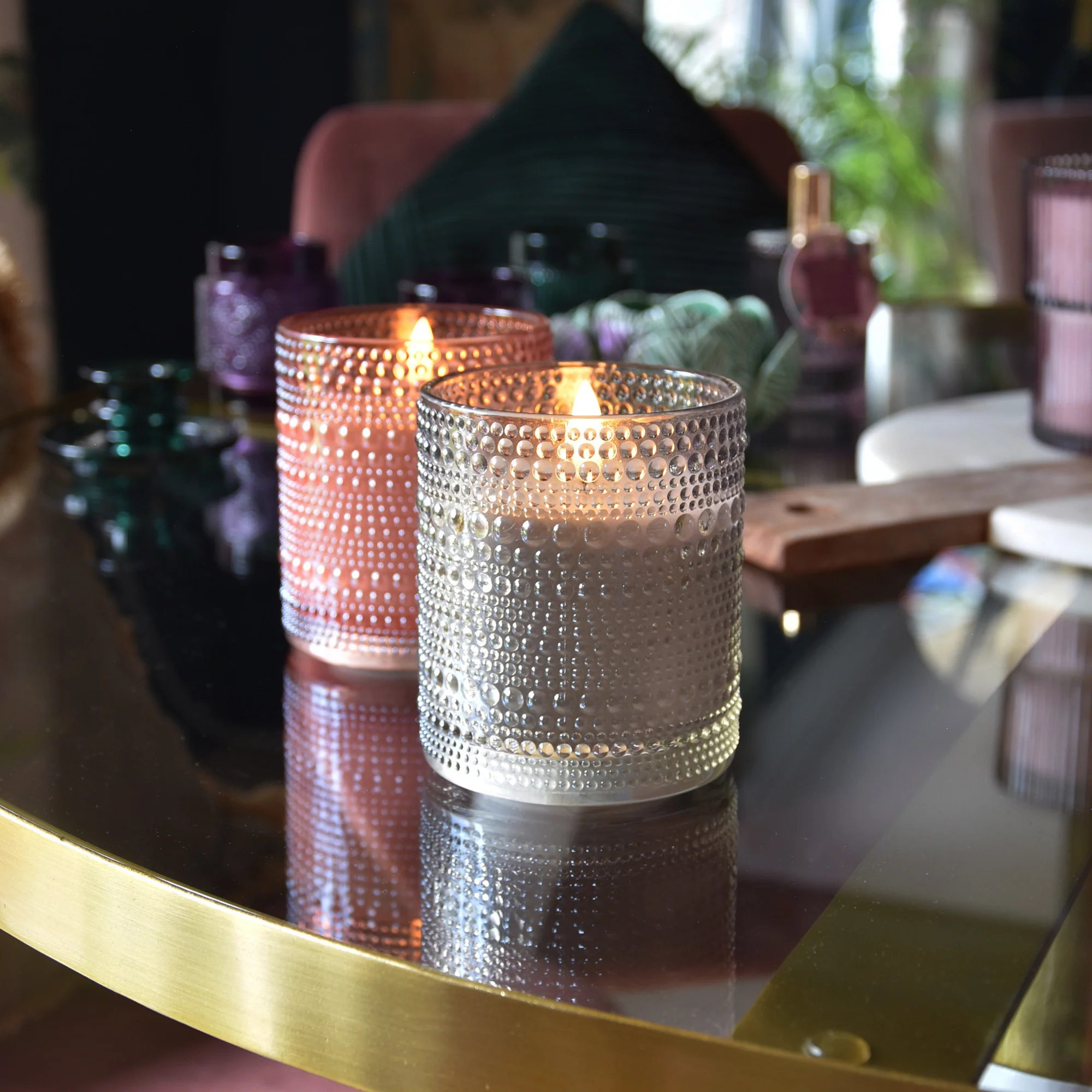 LED Glass Candle in Smoky Black - Image 2