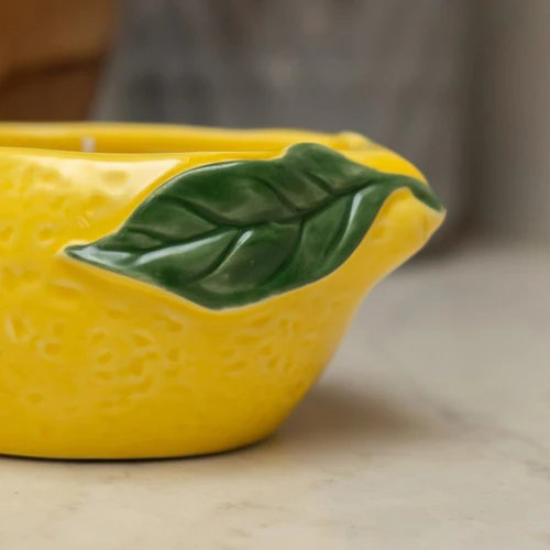 Lemon Ceramic Candle Mediterranean Lemon & Sicilian Basil Scent - Image 4