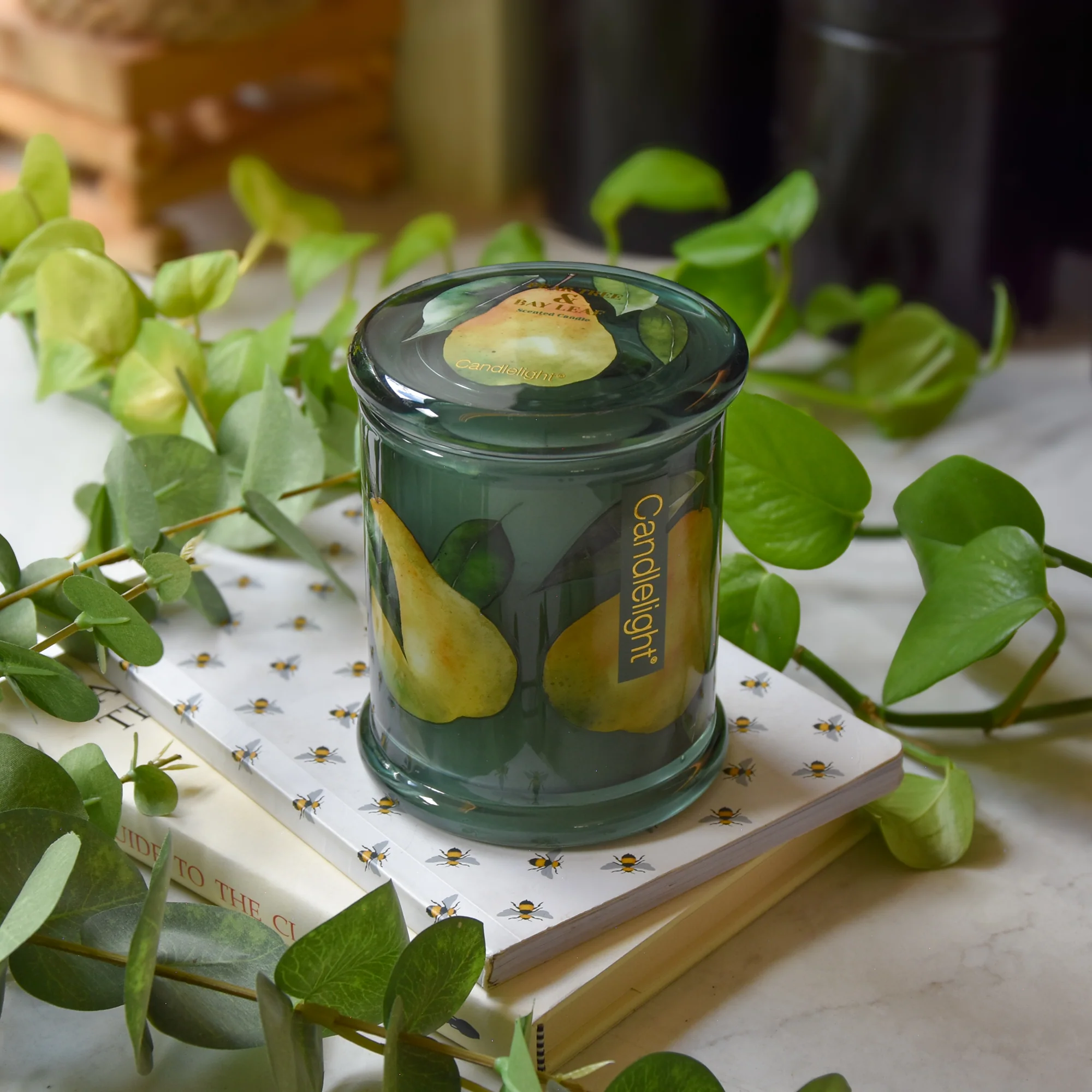 Large Pear Tree & Bay Leaf Lidded Jar Candle - Image 2