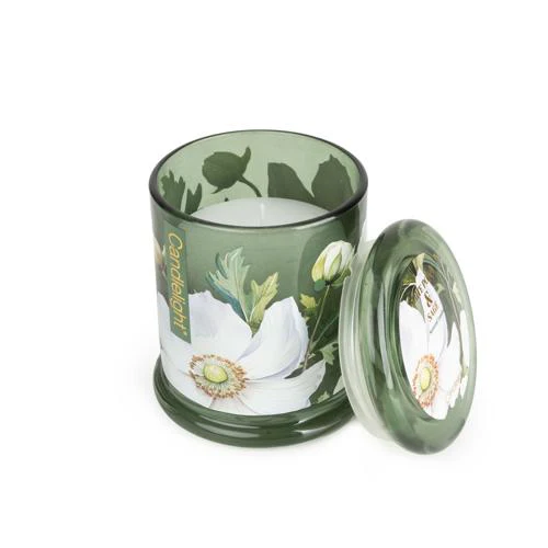 Large White Poppy & Sage Lidded Jar Candle - Image 4