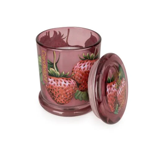 Large Wild Strawberry & Rhubarb Lidded Jar Candle