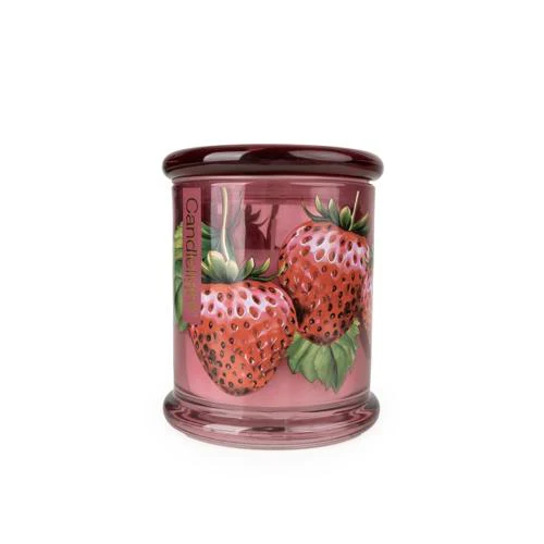 Large Wild Strawberry & Rhubarb Lidded Jar Candle - Image 2