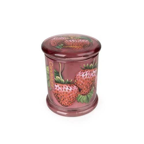 Large Wild Strawberry & Rhubarb Lidded Jar Candle - Image 3