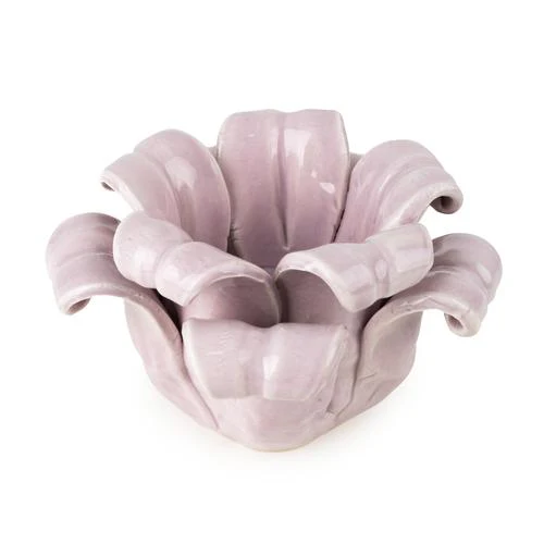 Lilac Glass Iris Flower Tealight Holder - Image 2
