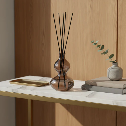 500ml Glass Bubble Reed Diffuser With Bergamot & Amber Scent - Image 5