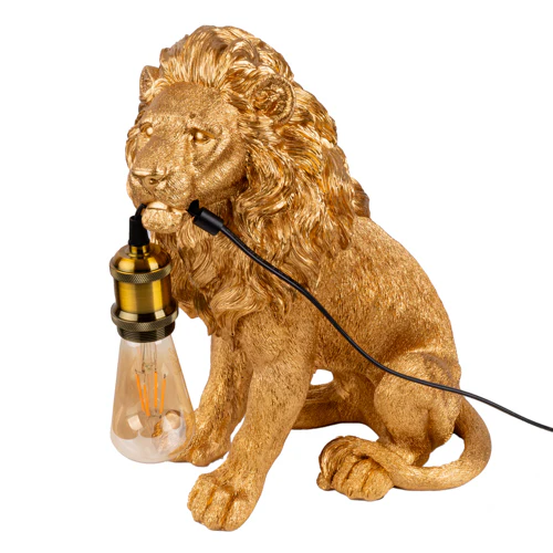 Majestic Antique Gold Lion Table Lamp - Image 5