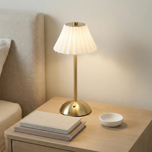 Luna Luxe LED Touch Brass Table Lamp