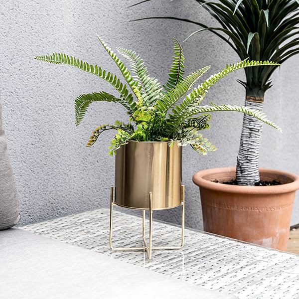 Elegant Medium Pot On Stand -  Gold