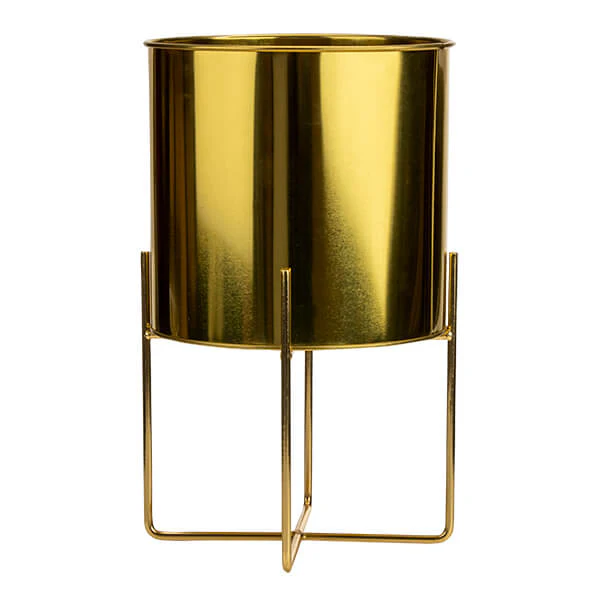Luxe Sophisticated Large Gold Planter with Stand - Image 2