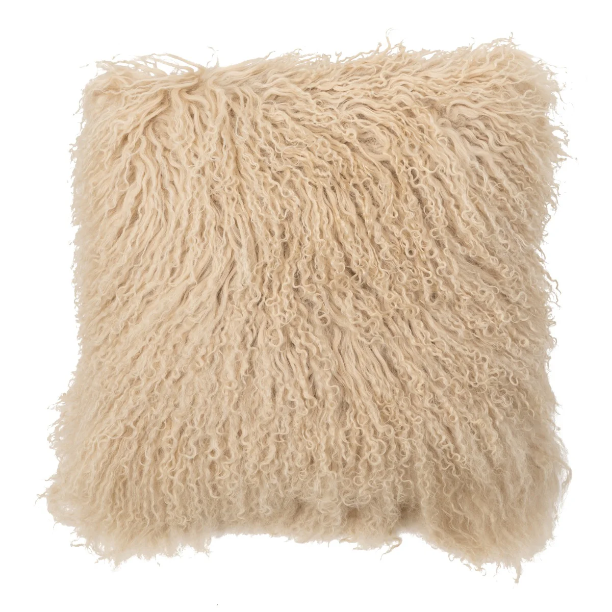 Luxurious Natural Fleece & Suede Square Cushion - Image 3