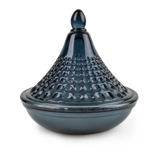 Luxury Kashmir Pear & Fig Candle in Blue Glass Holder - Image 3