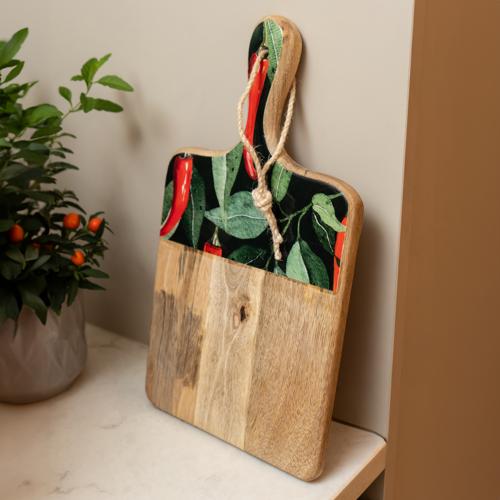 Mango Wood Paddle Board with Chilli Enamel - Image 2