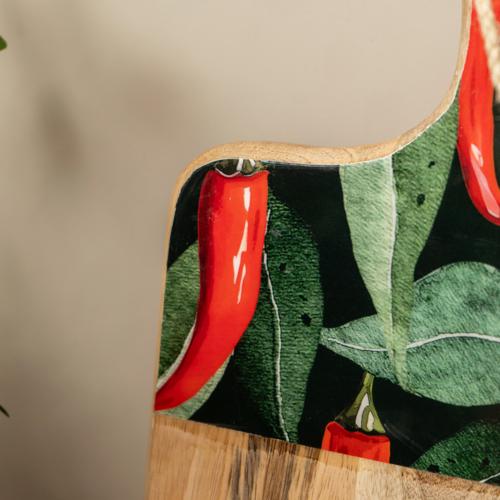 Mango Wood Paddle Board with Chilli Enamel - Image 4