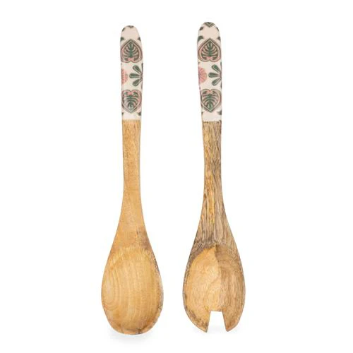 Mango Wood Spoon & Fork Set with Meze Enamel - Image 4