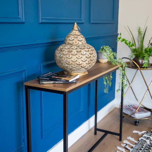 Elegant Oak Console Table - Wood & Metal Design - Image 2