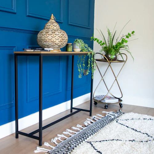 Elegant Oak Console Table - Wood & Metal Design - Image 7