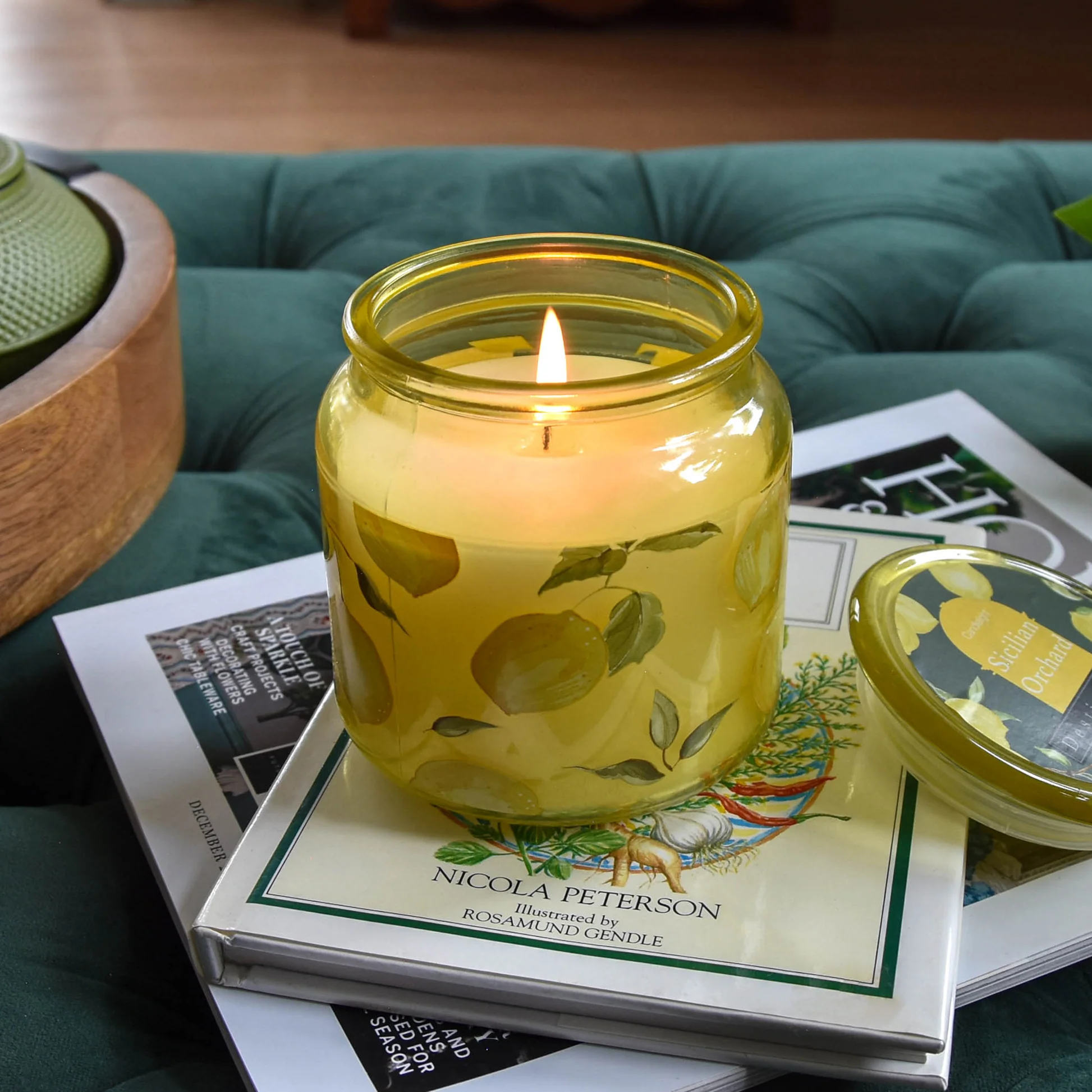 Mediterranean Lemon Grove Scent 'Sicilian Orchard' Lidded Candle Jar