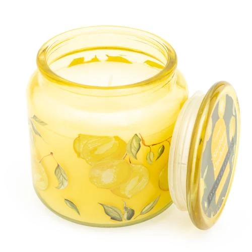 Mediterranean Lemon Grove Scent 'Sicilian Orchard' Lidded Candle Jar - Image 3