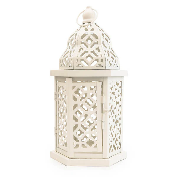 Timeless Medium Cream Lantern with Intricate Cut-Out Design - Image 2