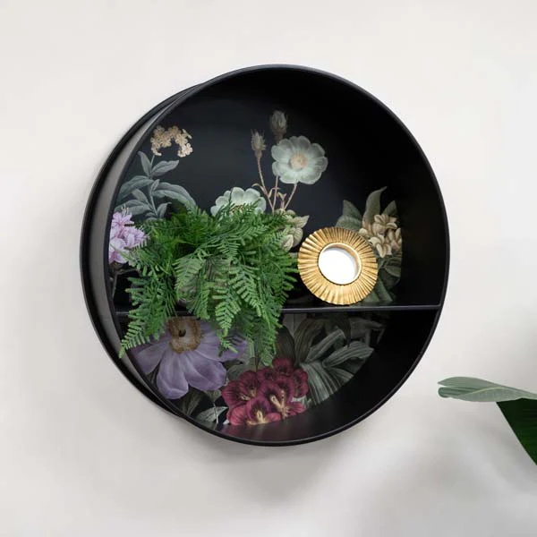 Medium Metal Wall Unit with Shelf Black - Image 2
