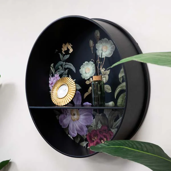 Medium Metal Wall Unit with Shelf Black - Image 3