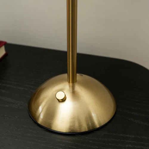 Metal Table Lamp with Pleated Shade in Ginger - Image 3