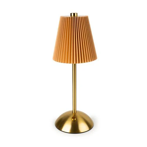 Metal Table Lamp with Pleated Shade in Ginger - Image 6