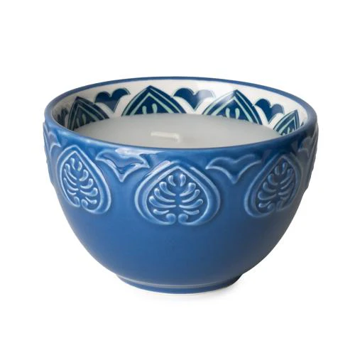 Sea Salt Meze Scented Candle in Blue Bowl - Image 4