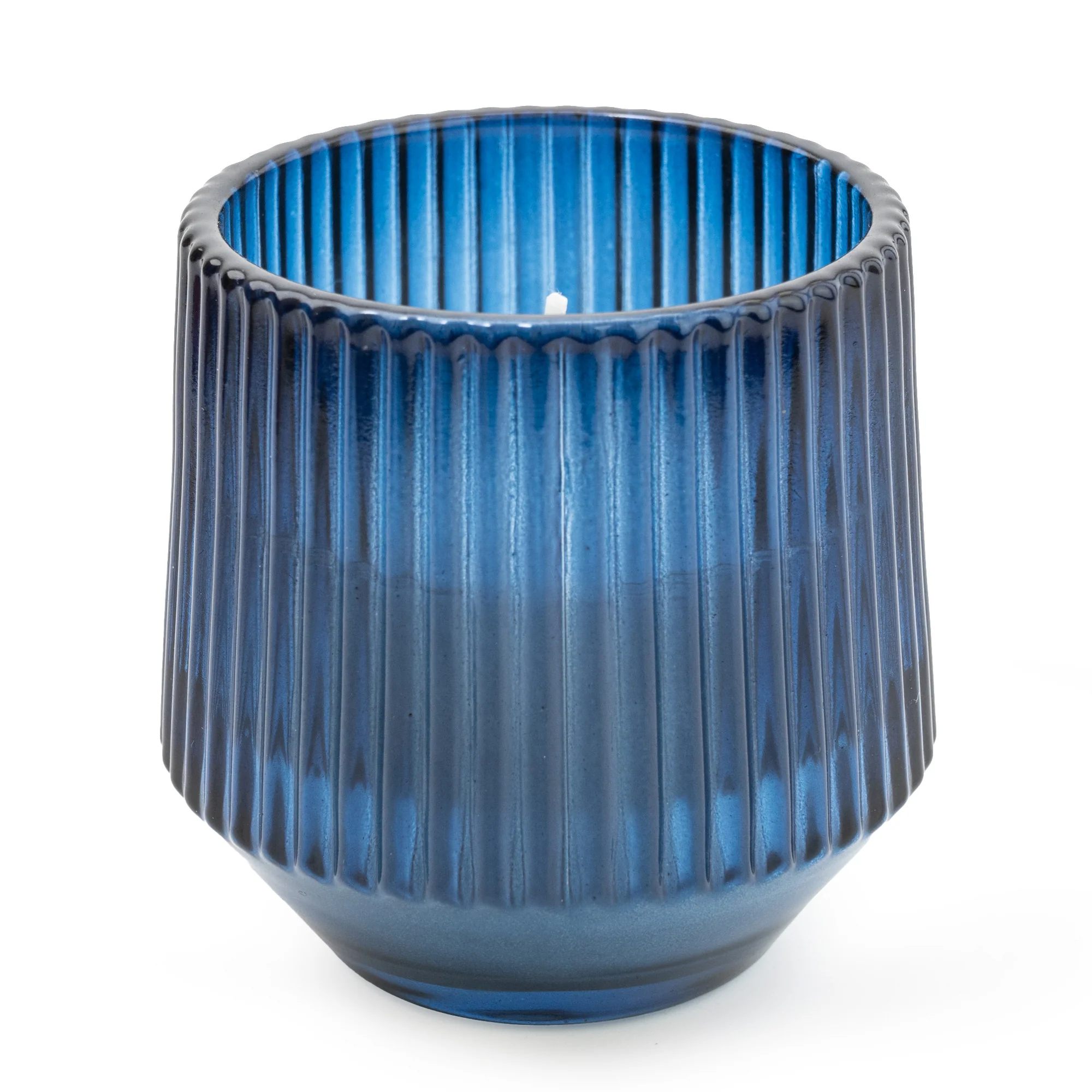 Midnight Pomegranate Bliss: Blue Ridged Candle - Image 2