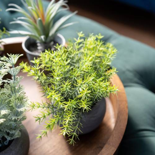 Mini Artificial Rosemary Herb in Grey Pot - Image 4