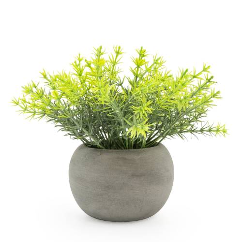 Mini Artificial Rosemary Herb in Grey Pot - Image 5