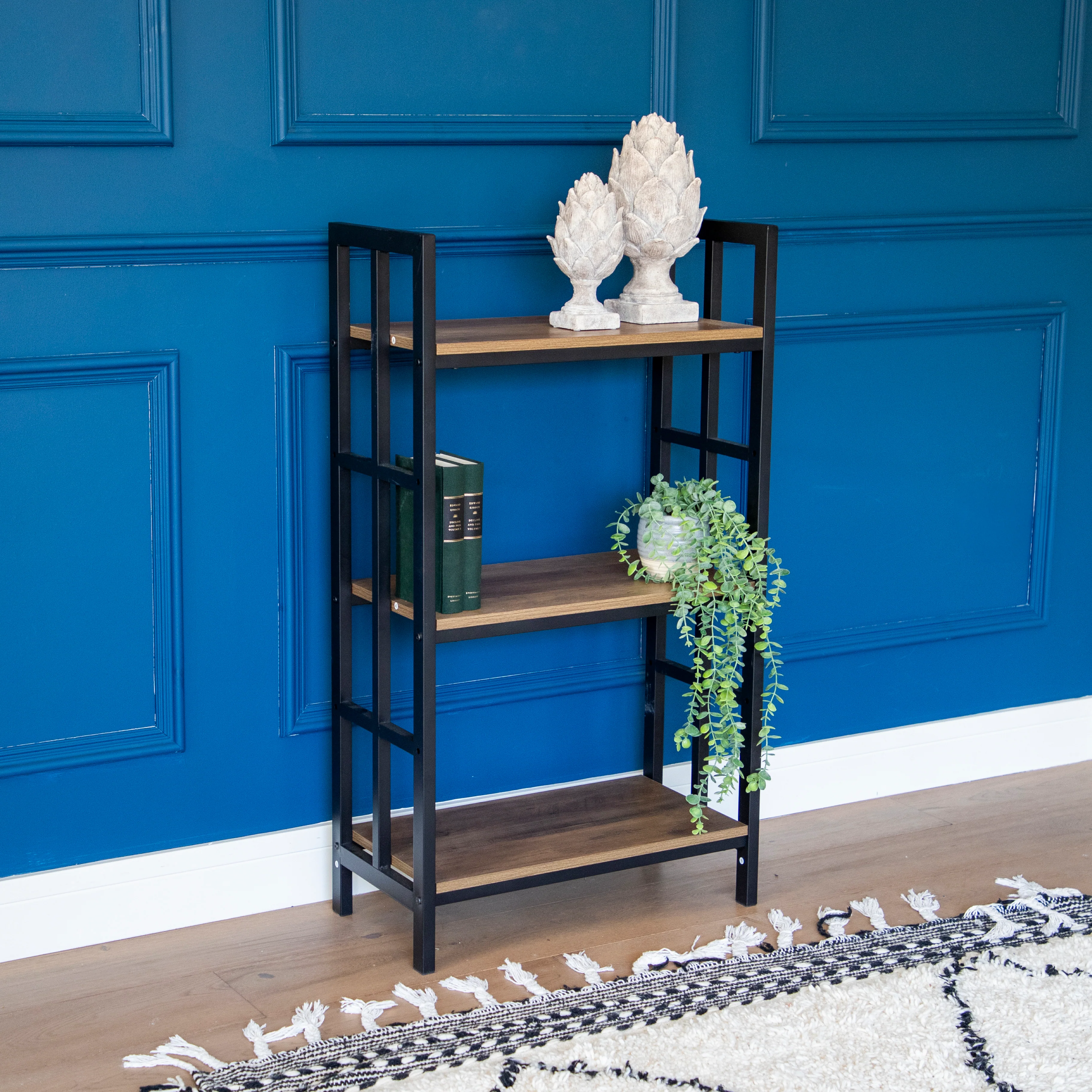 Modern Fusion: Oak Wood and Metal 3-Shelf Freestanding - Image 6