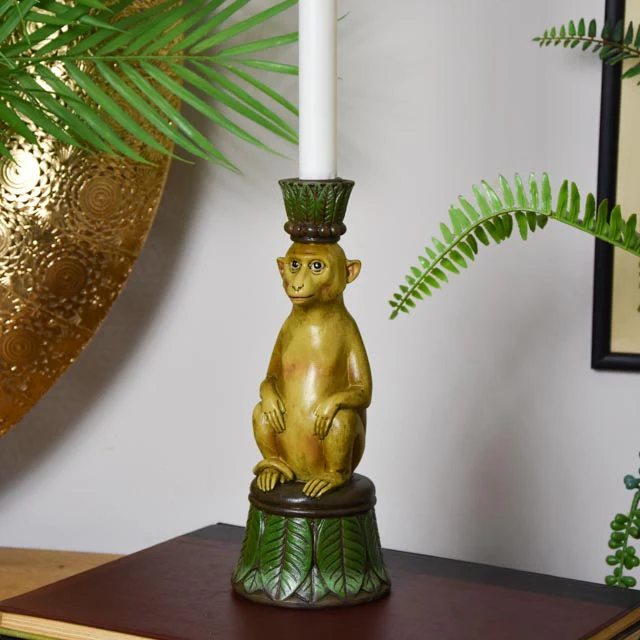 Playful Monkey Candlestick