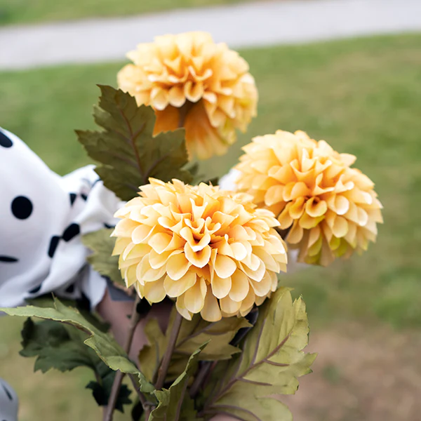 Ochre Likelike Faux Dahlia Flower