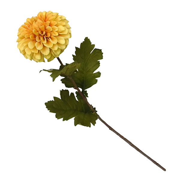 Ochre Likelike Faux Dahlia Flower - Image 2